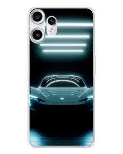 Чохол для Nothing CMF Phone 2 Pro з картинкою «Tesla в неоні»