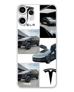 Чохол для Nothing CMF Phone 2 Pro з картинкою «Колаж Cybertruck Tesla»