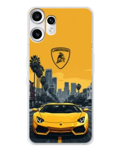 Чехол для Nothing CMF Phone 2 Pro с картинкой «Желтый Lamborghini город» Чехол для Nothing CMF Phone 2 Pro с картинкой «Желтый Lamborghini город»