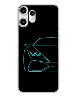 Чехол для Nothing CMF Phone 2 Pro с картинкой «Голубой силуэт Lamborghini»