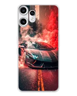 Чехол для Nothing CMF Phone 2 Pro с картинкой «Lamborghini красный дым»