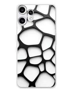 Чехол для Nothing CMF Phone 2 Pro с картинкой «Белая объемная сетка»