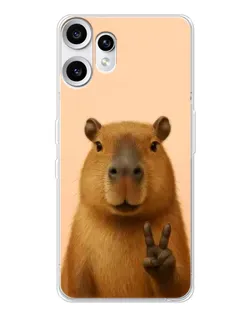 Чехол для Nothing CMF Phone 2 Pro с картинкой «Капибара виктория»