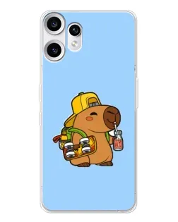 Чехол для Nothing CMF Phone 2 Pro с картинкой «Капибара на скейте»