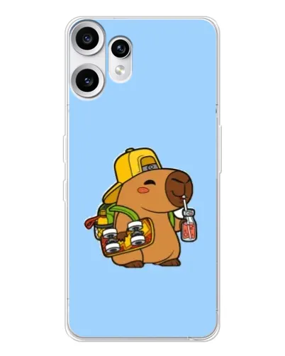Чехол для Nothing CMF Phone 2 Pro с картинкой «Капибара на скейте»