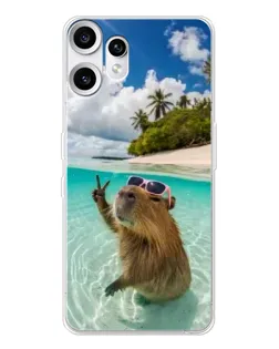 Чехол для Nothing CMF Phone 2 Pro с картинкой «Капибара на море»