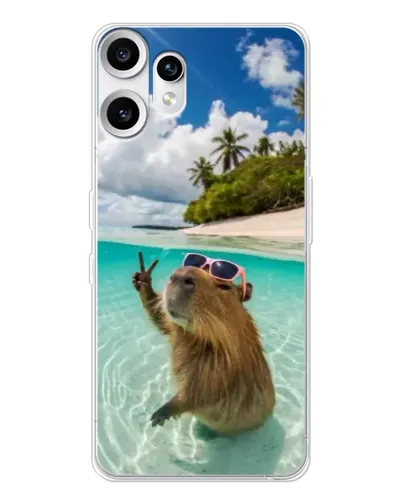 Чехол для Nothing CMF Phone 2 Pro с картинкой «Капибара на море»