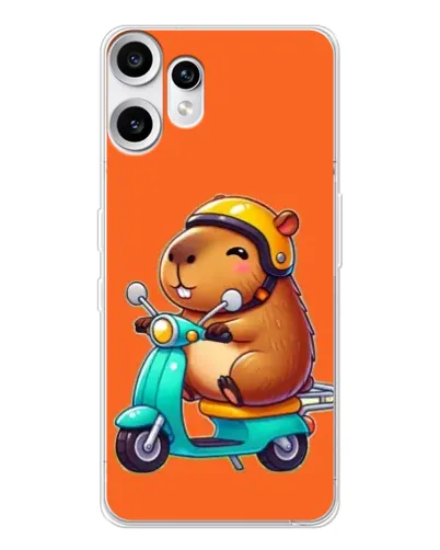 Чехол для Nothing CMF Phone 2 Pro с картинкой «Капибара на скутере»