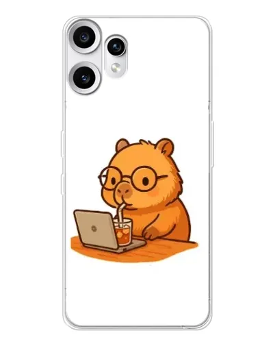Чехол для Nothing CMF Phone 2 Pro с картинкой «Капибара с ноутбуком»