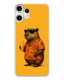 Чехол для Nothing CMF Phone 2 Pro с картинкой «Капибара на отдыхе»