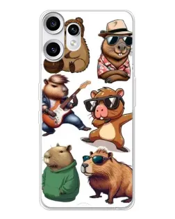Чехол для Nothing CMF Phone 2 Pro с картинкой «Крутые капибары музыканты»