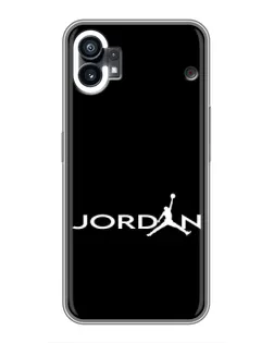 Чехол для Nothing Phone 1 с картинкой «Jordan White Logo»