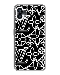Чехол для Nothing Phone 1 с картинкой «Черно-белый узор LV»