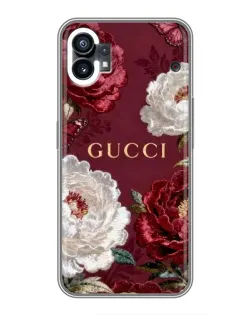 Чехол для Nothing Phone 1 с картинкой «Gucci — бордовые розы»