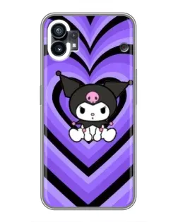 Чехол для Nothing Phone 1 с картинкой «Kuromi и фиолетовые сердца»