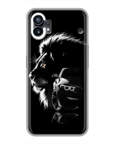 Чехол для Nothing Phone 1 с картинкой «BMW и лев» Чехол для Nothing Phone 1 с картинкой «BMW и лев»
