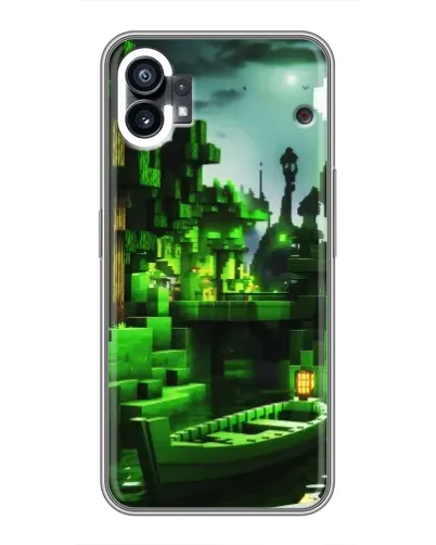 Чехол для Nothing Phone 1 с картинкой «Minecraft лесной пейзаж»