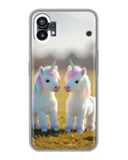 Чехол для Nothing Phone 1 с картинкой «Пара единорогов»