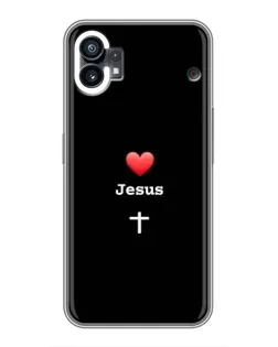 Чехол для Nothing Phone 1 с картинкой «Сердце - Jesus»