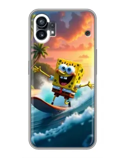 Чехол для Nothing Phone 1 с картинкой «Губка Боб серфингист»