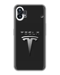 Чехол для Nothing Phone 1 с картинкой «Стальной логотип Tesla» Чехол для Nothing Phone 1 с картинкой «Стальной логотип Tesla»