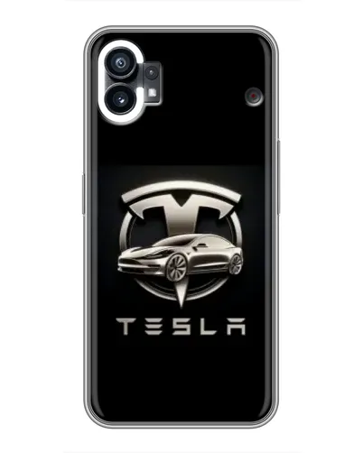 Чехол для Nothing Phone 1 с картинкой «Tesla — серебристое авто» Чехол для Nothing Phone 1 с картинкой «Tesla — серебристое авто»