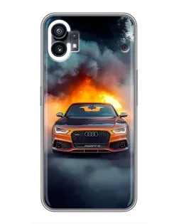 Чохол для Nothing Phone 1 з картинкою «Audi у вогняному диму»