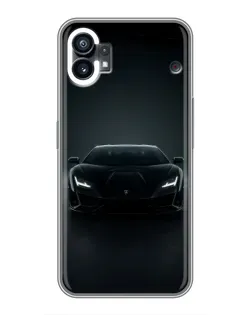 Чехол для Nothing Phone 1 с картинкой «Черный Lamborghini Aventador»