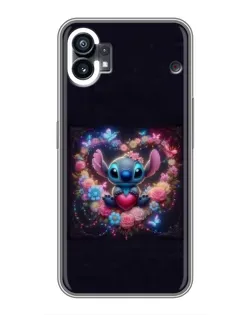 Чехол для Nothing Phone 1 с картинкой «Stitch в цветах»