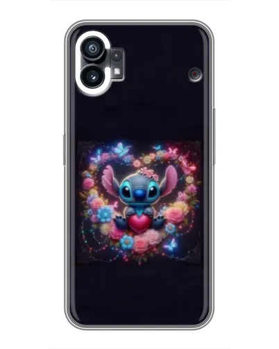 Чехол для Nothing Phone 1 с картинкой «Stitch в цветах» Чехол для Nothing Phone 1 с картинкой «Stitch в цветах»