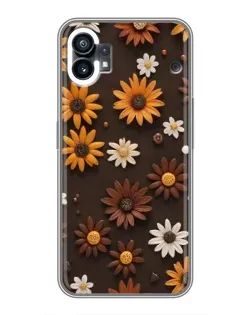 Чехол для Nothing Phone 1 с картинкой «Узор из маленьких подсолнухов»