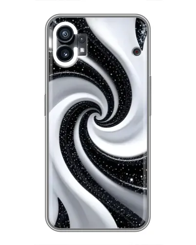 Чехол для Nothing Phone 1 с картинкой «Черно-белая спираль»