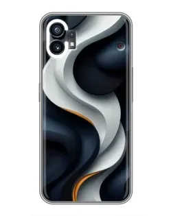 Чехол для Nothing Phone 1 с картинкой «Объемные черно-белые ленты»