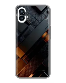 Чехол для Nothing Phone 1 с картинкой «Черные геометрические блоки»