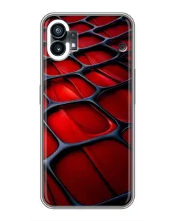 Чехол для Nothing Phone 1 с картинкой «Красная глянцевая сетка»