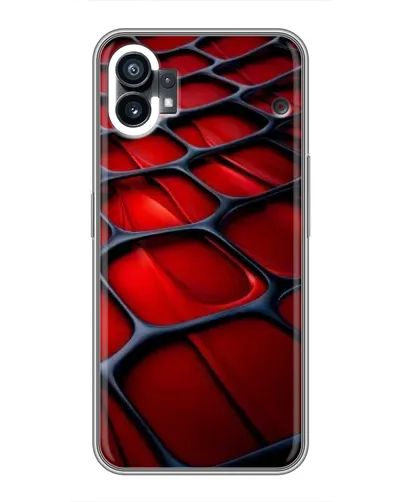 Чехол для Nothing Phone 1 с картинкой «Красная глянцевая сетка»