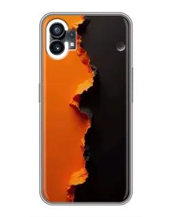 Чехол для Nothing Phone 1 с картинкой «Оранжевый разлом»