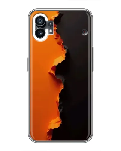 Чехол для Nothing Phone 1 с картинкой «Оранжевый разлом»
