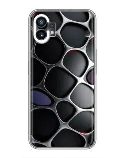 Чехол для Nothing Phone 1 с картинкой «Объемная темная решетка»