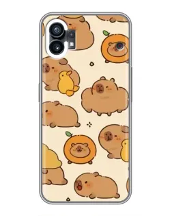 Чехол для Nothing Phone 1 с картинкой «Капибары с апельсинами»