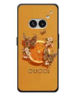 Чехол для Nothing Phone (2a) Plus с картинкой «Gucci — золотые бабочки» Чехол для Nothing Phone (2a) Plus с картинкой «Gucci — золотые бабочки»