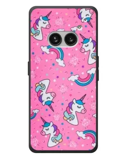Чехол для Nothing Phone (2a) Plus с картинкой «Unicorn паттерн розовый»
