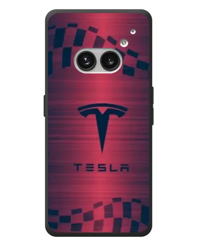 Чехол для Nothing Phone (2a) Plus с картинкой «Тесла красный карбон»
