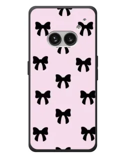 Чехол для Nothing Phone (2a) Plus с картинкой «Черные банты Coquette»