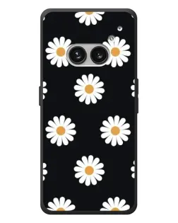 Чехол для Nothing Phone (2a) Plus с картинкой «Ромашки на черном»