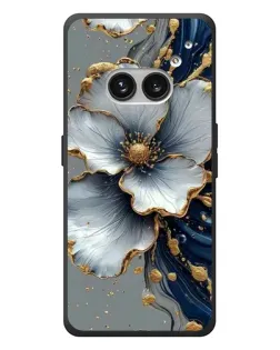 Чехол для Nothing Phone (2a) Plus с картинкой «Белый цветок и золотой флюид»