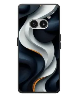 Чехол для Nothing Phone (2a) Plus с картинкой «Объемные черно-белые ленты»