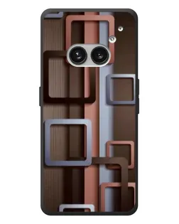 Чехол для Nothing Phone (2a) Plus с картинкой «Коричневые объемные квадраты»