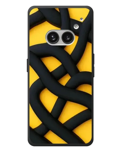 Чехол для Nothing Phone (2a) Plus с картинкой «Черное желтое переплетение» Чехол для Nothing Phone (2a) Plus с картинкой «Черное желтое переплетение»