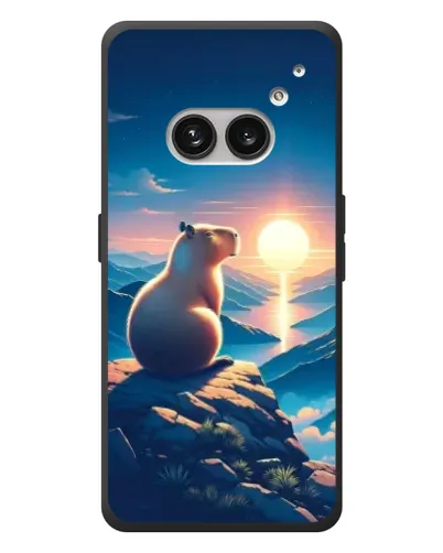 Чехол для Nothing Phone (2a) Plus с картинкой «Закат солнца с капибарой»